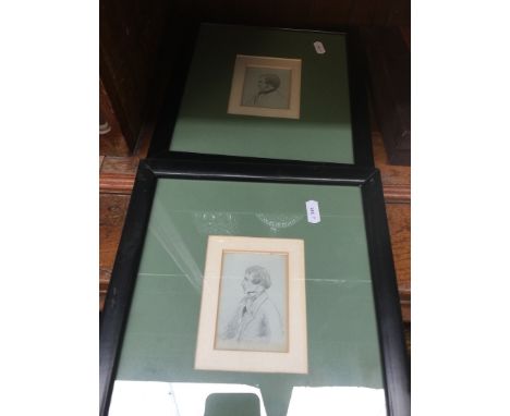 PAIR OF PENCIL PORTRAIT DRAWINGS