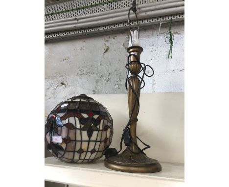 LAMP WITH LEADED GLASS SHADE