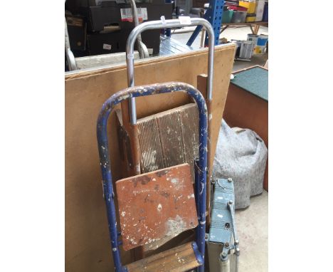 TWO PAIRS OF WOODEN AND METAL STEP LADDERS