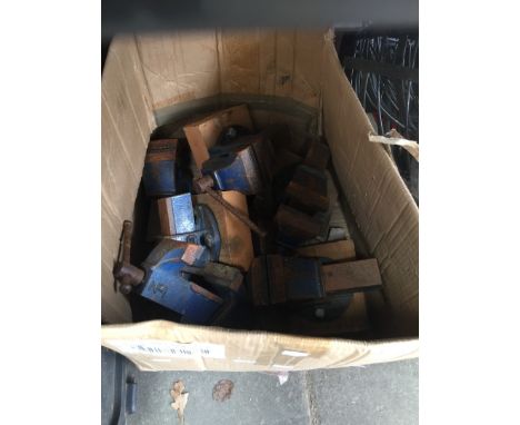 A BOX OF ENGINEERS BENCH VICES