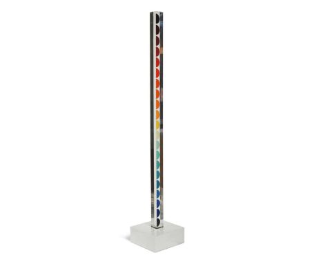 Yaacov Agam (1928-), Image Magic, 1970s, a silkscreen and acrylic light sculpture mounted on a white plastic plinth base, etc