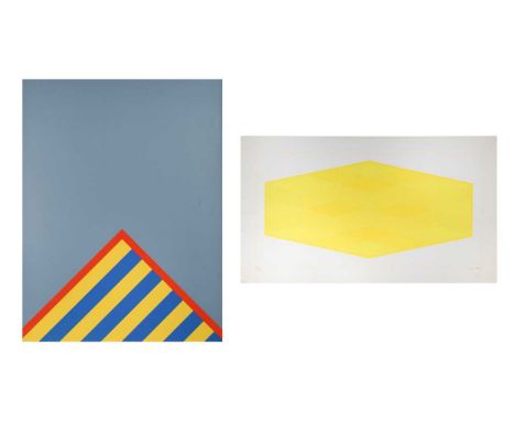 § A group of nine unframed op-art prints, to include: Kenneth Martin (1905-1984), Chance and Order IV, signed and dated 'Kenn