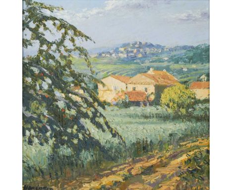 § Alan Cotton (1938-) Provence - Farm near Bonnieuxsigned 'Alan Cotton' (lower left); further signed and titled to the stretc