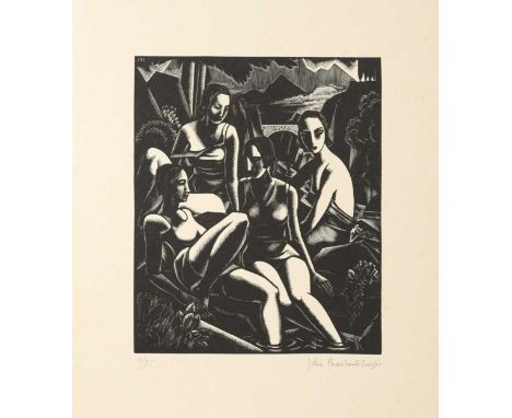 § John Buckland Wright (1897-1954) Compositionsigned 'John Buckland Wright' (lower right); numbered 11/75wood engraving, unfr