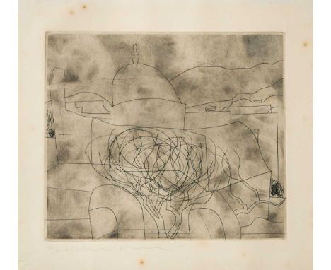 § Ben Nicholson OM (1894-1982) Storm over Parossigned and dated 'Nicholson 65' (lower left); numbered 26/50etching, printed b