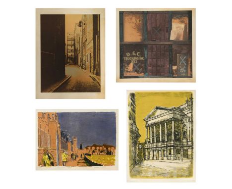 § A group of four unframed architectural prints, to include: Gerd Winner (1936-), New York Wall, 1978, signed 'Winner' (lower