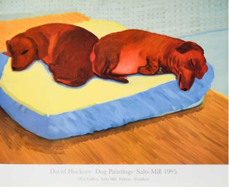 § David Hockney OM, CH, RA (1937-) Dog Painting 38offset lithographic exhibition poster printed on gloss paper and published 