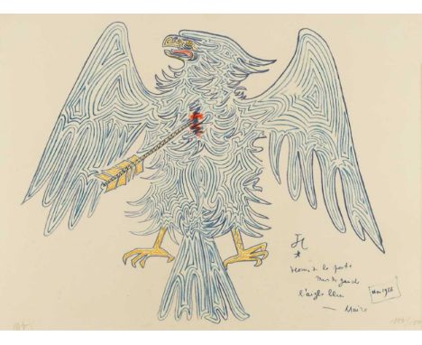 § Jean Cocteau (1889-1963) Blue Eaglenumbered 106/160; signed by Fernand Mourlot (lower right)lithograph, published by Mourlo
