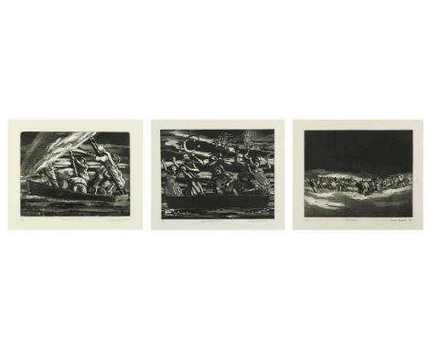 § Thomas Newbolt (1951-) Three etchings, to include: Ship of Fools, Ladder, signed and dated 'Thomas Newbolt 1988' (lower rig
