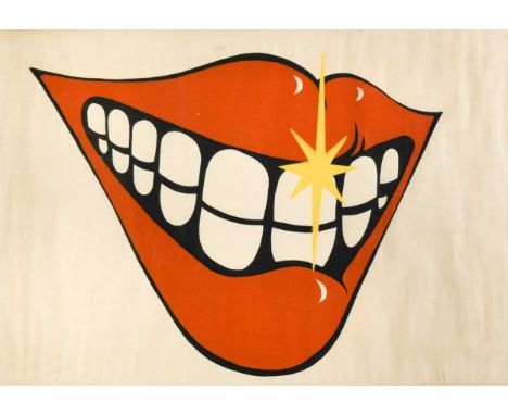 Modern British School Logo for the band Smile, featuring Brian May, Roger Taylor and Tim Staffellgouache49 x 69.5cmProvenance