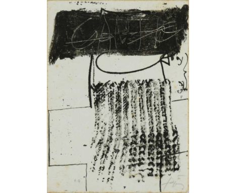 § Antoni Tàpies (1923-2012) Bremen - Baden Baden - Winterthursigned 'Tapies' (lower right); e.a proofetching22 x 16cm