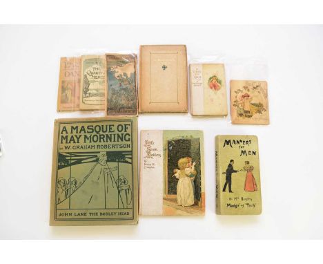 ROBERTSON, W Graham, A Masque of Morning. 4to, first edition 1904. In the original dust wrapper. With a folder of bookmarks a