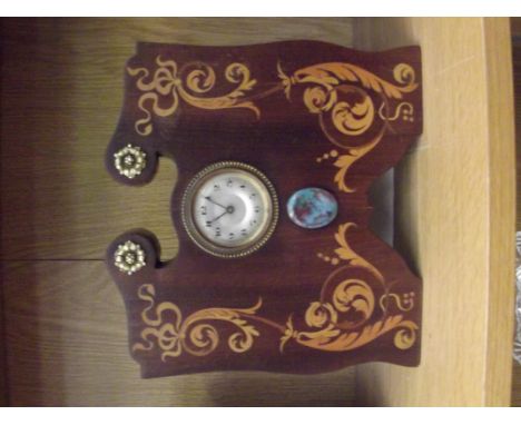 Arts & Crafts inlaid mantle clock