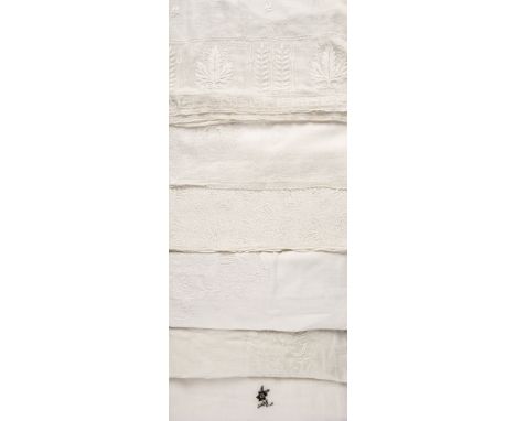 * Shawls. A Regency Empire-style finely embroidered muslin shawl, circa 1800-1820, whitework muslin shawl, hand-stitched over