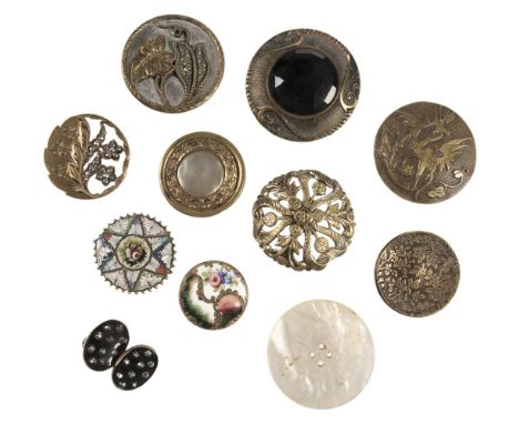 * Buttons. A collection of buttons and other fastenings, 18th-20th century, 400+ buttons, button studs, buckles, brooches, et