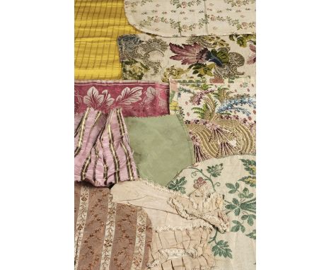 * Fabric. A collection of Spitalfields and other fabric, 18th &amp; 19th century, 10 fragments of early silk damask or brocad