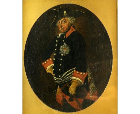 18th Century portrait of a naval officer, unsigned, oil on canvas,  40 x 30 cm.   