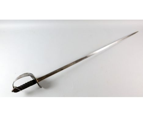 Edward VII officer's sword with metal scabbard and leather case, no. 6100, by Hawkes & Co., London, sword length 98cm, .   