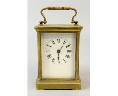 Early 20th Century brass and glass carriage clock  15 cm 