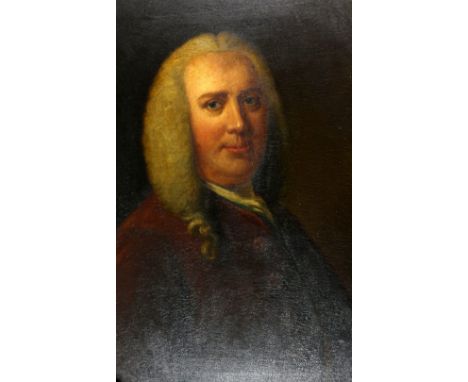 18th/19th Century portrait of Andrew Mitchell, unsigned oil on canvas  84 x 70 cm  hand written label verso .   