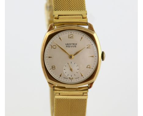 Vertex  gentlemans wristwatch, the signed dial with subsidary seconds dial and  batons and alternating with arabic numerals, 