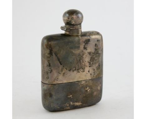 Edward VII silver hip flask, by James Dixon & Sons Ltd., Birmingham, 1903, 8oz, 251g,.   