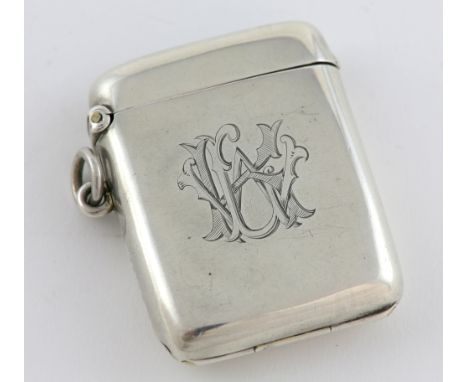 Victorian silver vesta case/ portrait miniature holder, by S. Blackensee & Son Ltd., Birmingham, 1899,.   