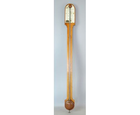19th Century oak stick barometer 90cm 