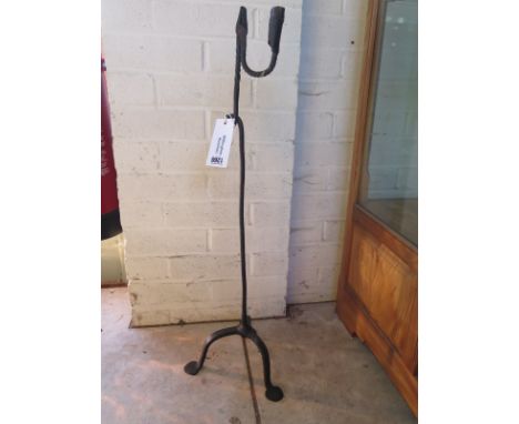 A wrought iron Rush lamp, 79cm tall 