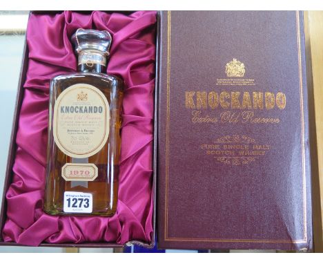 A bottle of Knockando Extra Old Reserve, pure single malt scotch whisky, 1970, boxed, sealed, level good 