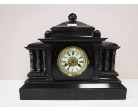An antique German H.A.C. fourteen day striking mantel clock 