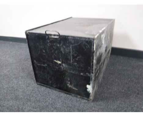 A tin trunk 