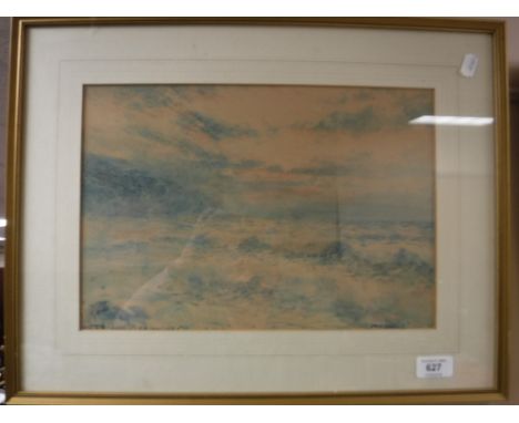 A gilt framed Victor Noble Rainbird watercolour seascape 