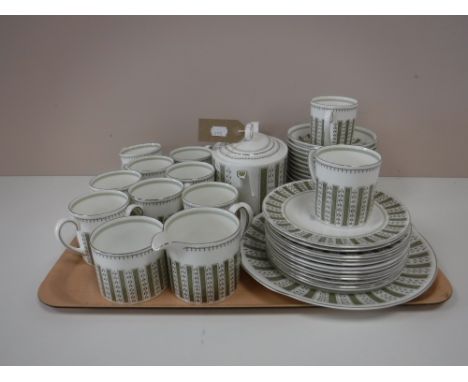 A tray of thirty eight piece Wedgwood Susie Cooper design Persia tea service 