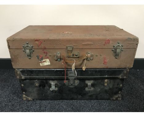 Two vintage leather cases