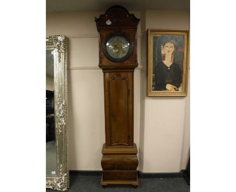 A nineteenth century mahogany longcase clock, with brass and silvered dial, height 229cm