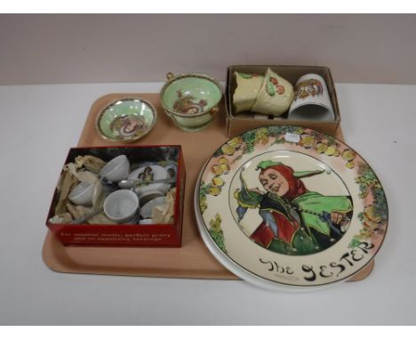 A tray of two pieces of Maling coronation china, George VI beaker, Carlton ware milk jug and sugar basin, miniature child's t