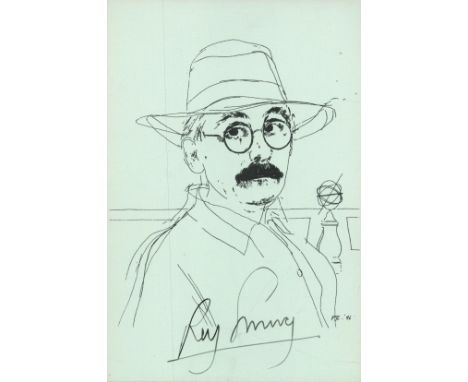 British Art Historian Roy Strong Signed Small Print Card Measuring 6 x 4 inches. Signed in black ink. Good condition. All aut