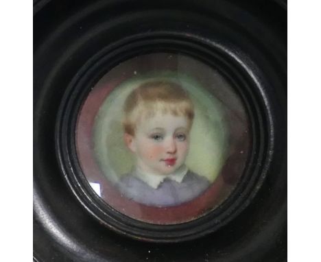 A 19th century French miniature enamelled portrait of Louis Philippe Marie Léopold d'Orléans, Prince of Condè, (1845-1866), w