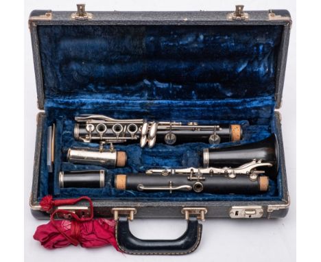 A 'Regent' clarinet by Boosey &amp; Hawkes, London: signed as per title to bell, with nickel plated keys, in a fitted case. 