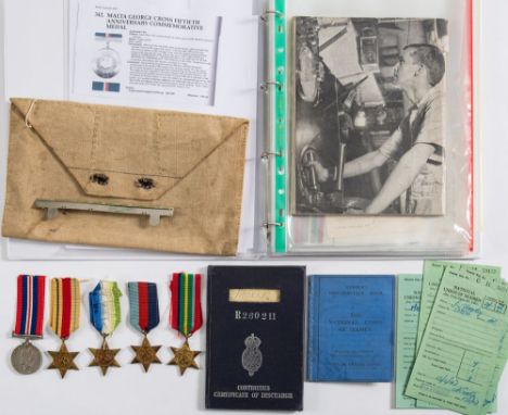 A WWII Merchant Navy group of five for J R Moxley:, 1939-45 Star, Africa Star, Atlantic Star, Pacific Star and GRVI Coronatio