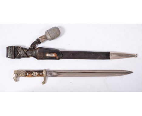 A German Third Reich period Police dagger by Weyersberg, Kirschbaum &amp; Cie, Solignen:, the straight single edge blade sign