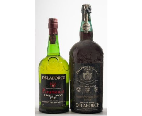 A bottle of Delaforce 1970 Finest vintage port and a litre bottle of Delaforce Paramount Choice Tawney Port:, (2)