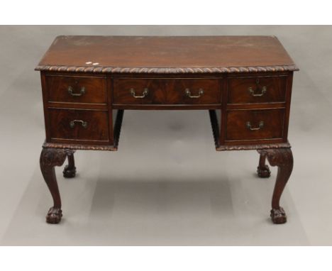 An early 20th century mahogany Chippendale style dressing table. 113.5 cm wide.