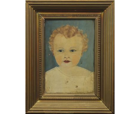 A 19th century oil on canvas, Portrait of a Child, framed. 20 x 30 cm.