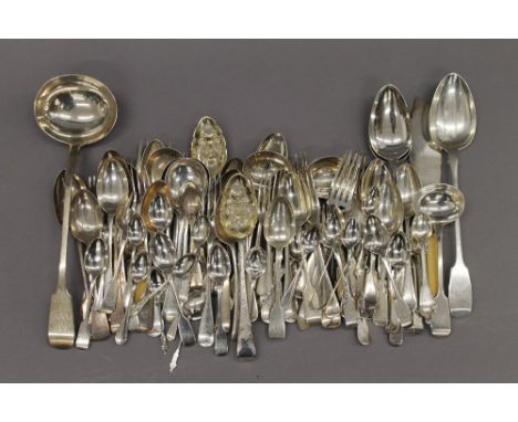 A large quantity of silver flatware. 148 troy ounces.