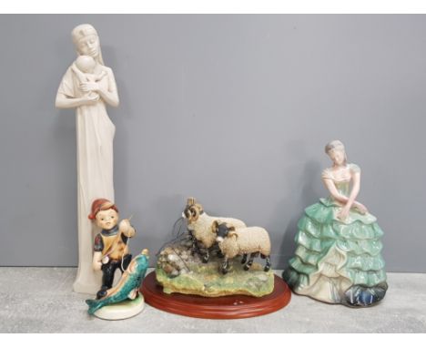 West German hummel style fisherman together with europa from engsco gallery,dutch lady jenna and 2 rams from the border fine 