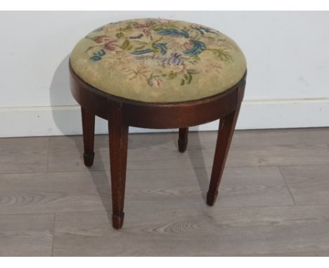 Mahogany framed tapestry seated stool