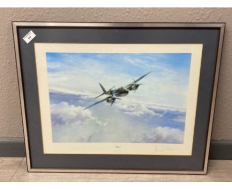 Framed Military aircraft print, Mosquito, signed bottom right