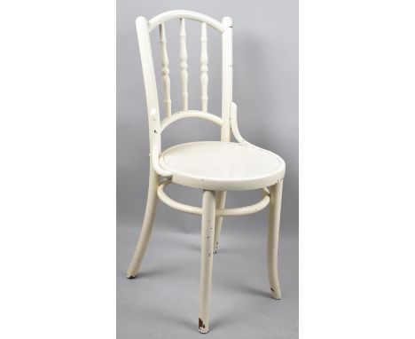 A Vintage Painted Bentwood Circular Seated Side Chair 